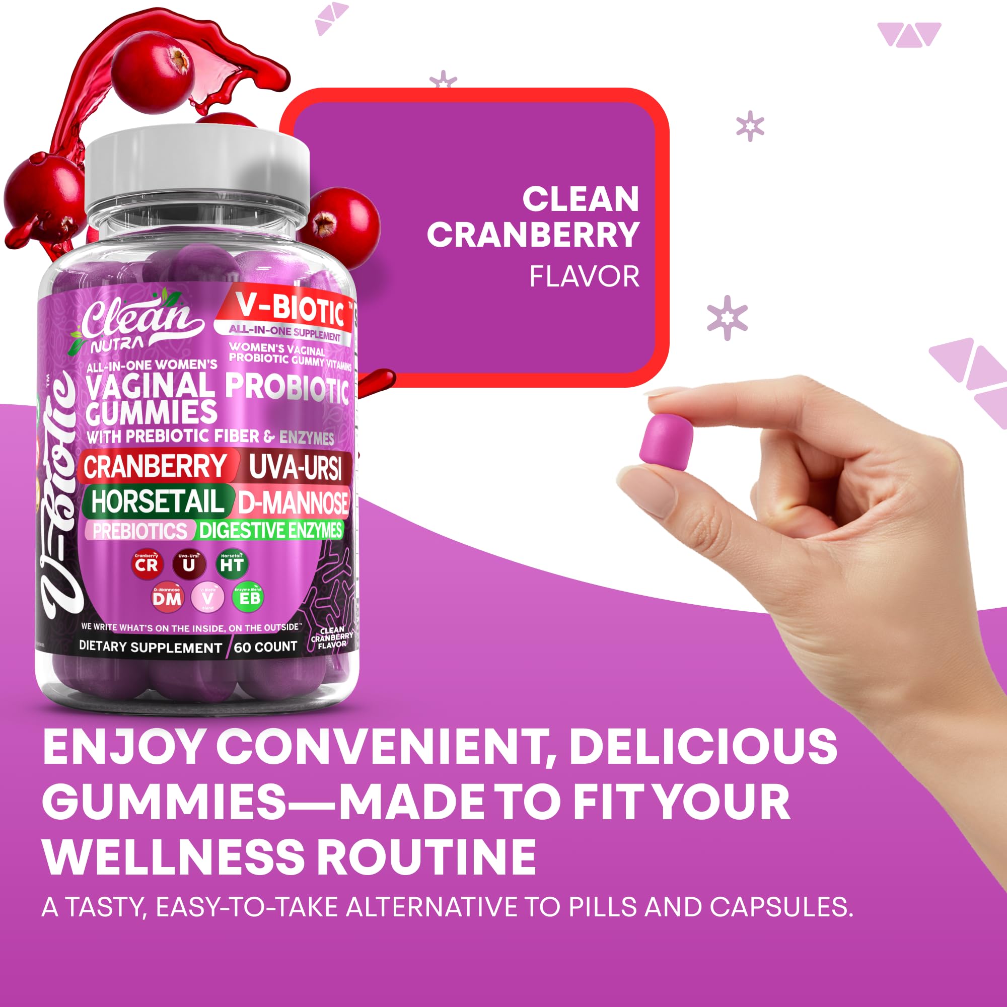 Clean Nutraceuticals Cranberry Probiotic Gummies opened bottle
