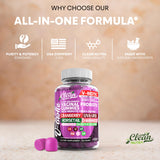 Clean Nutraceuticals Cranberry Probiotic Gummies with a measuring spoon