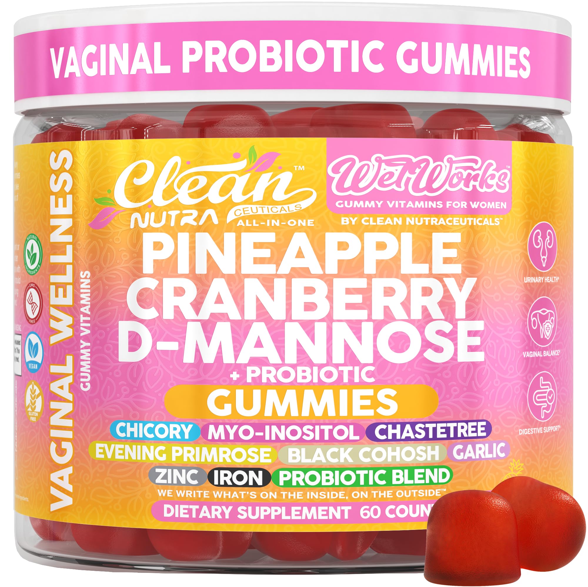 Clean Nutraceuticals D-Mannose Gummies front view packaging
