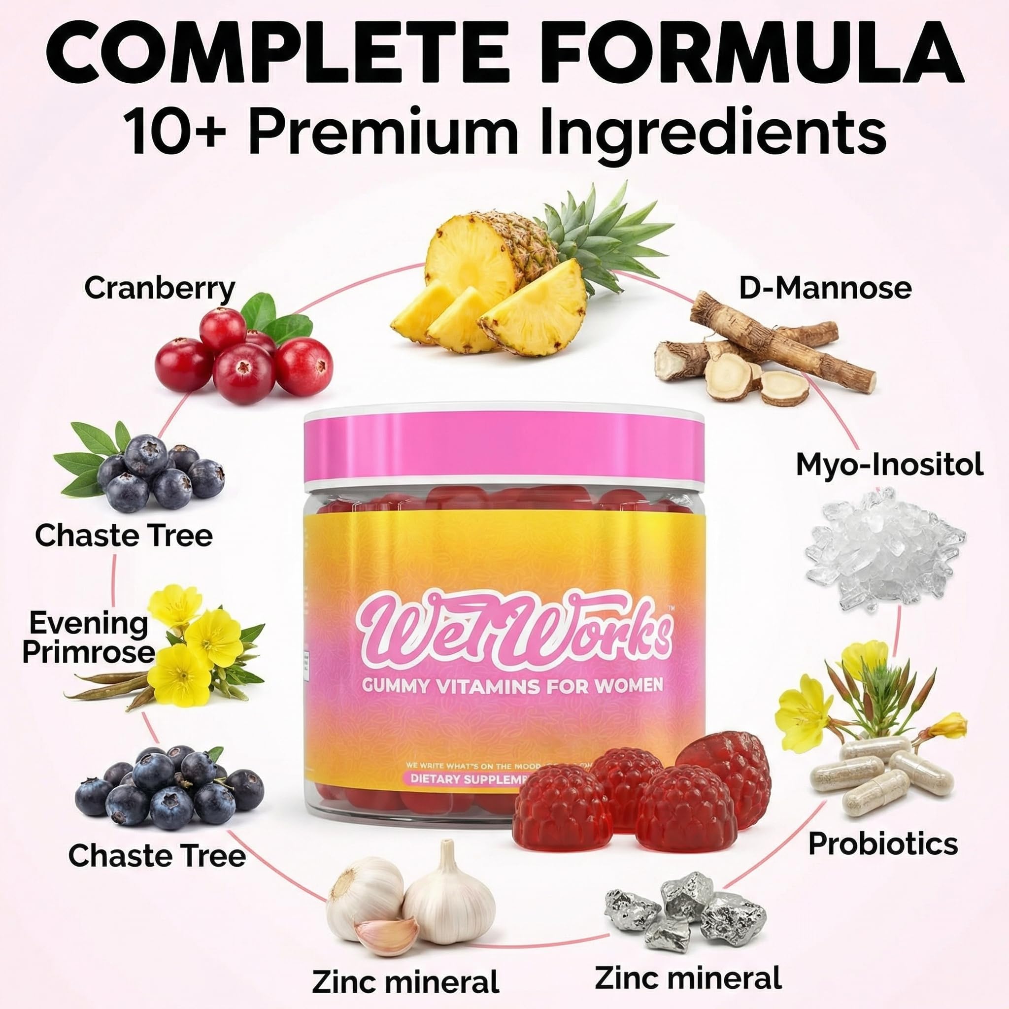 Clean Nutraceuticals D-Mannose Gummies on a wooden table