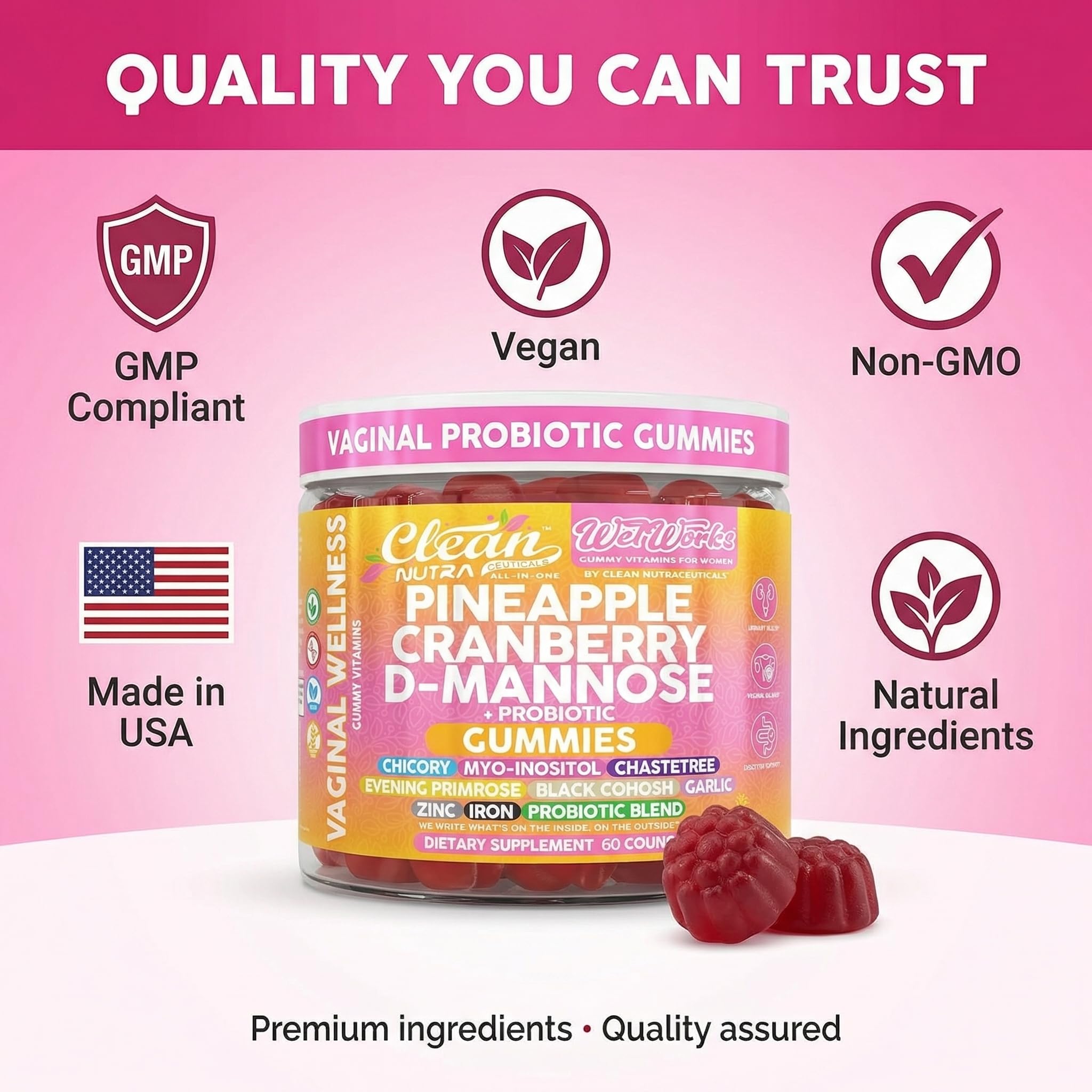 Clean Nutraceuticals D-Mannose Gummies opened package