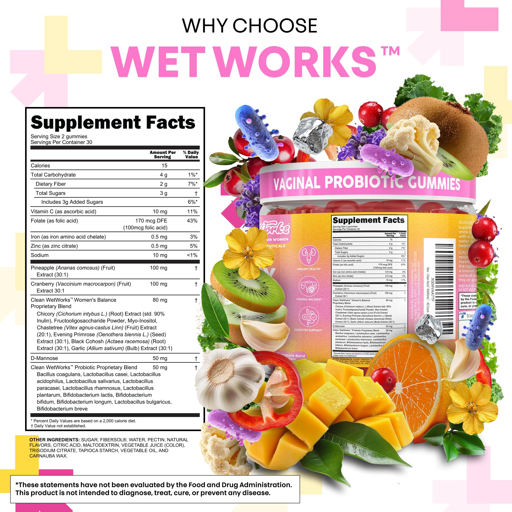 Clean Nutraceuticals D-Mannose Gummies with fresh cranberries