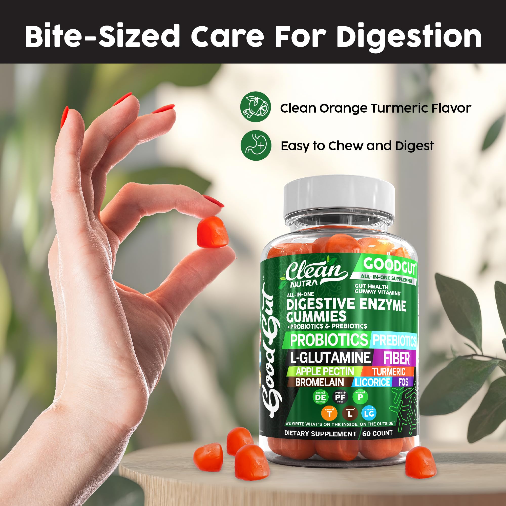 Clean Nutraceuticals daily Enzyme Gummies close-up