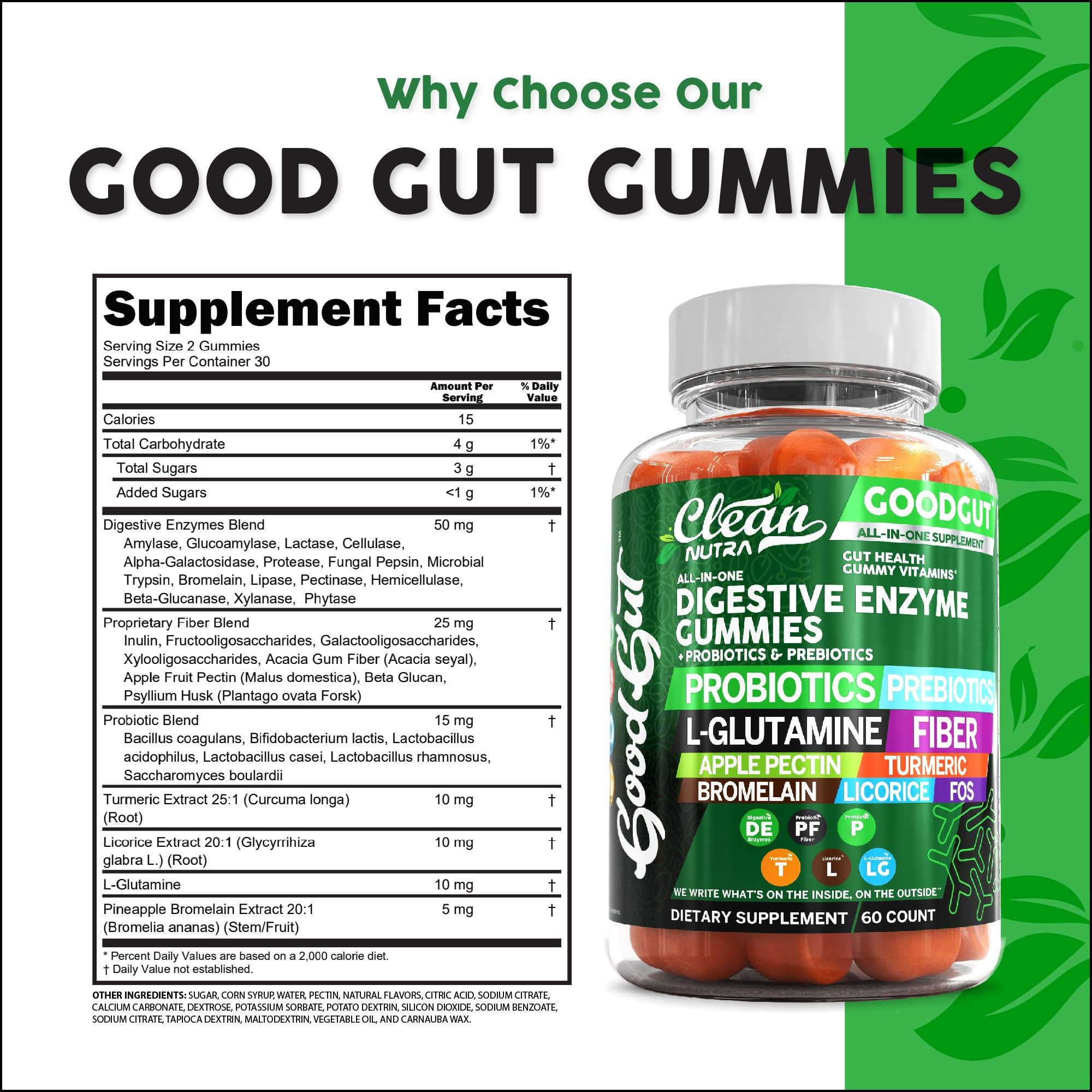 Clean Nutraceuticals daily Enzyme Gummies on a wooden table