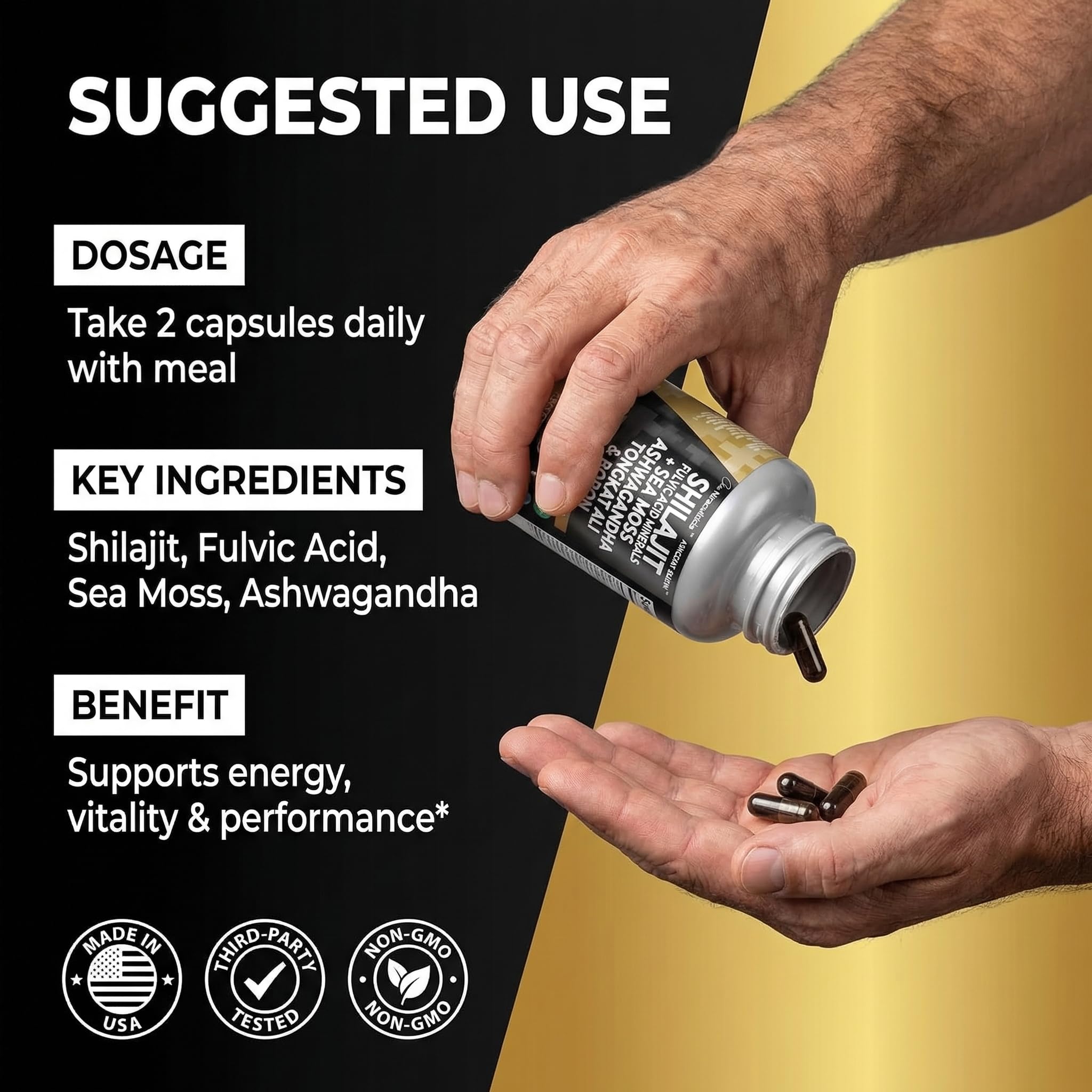 Clean Nutraceuticals Daily Shilajit Supplement 90 capsules in a health setting