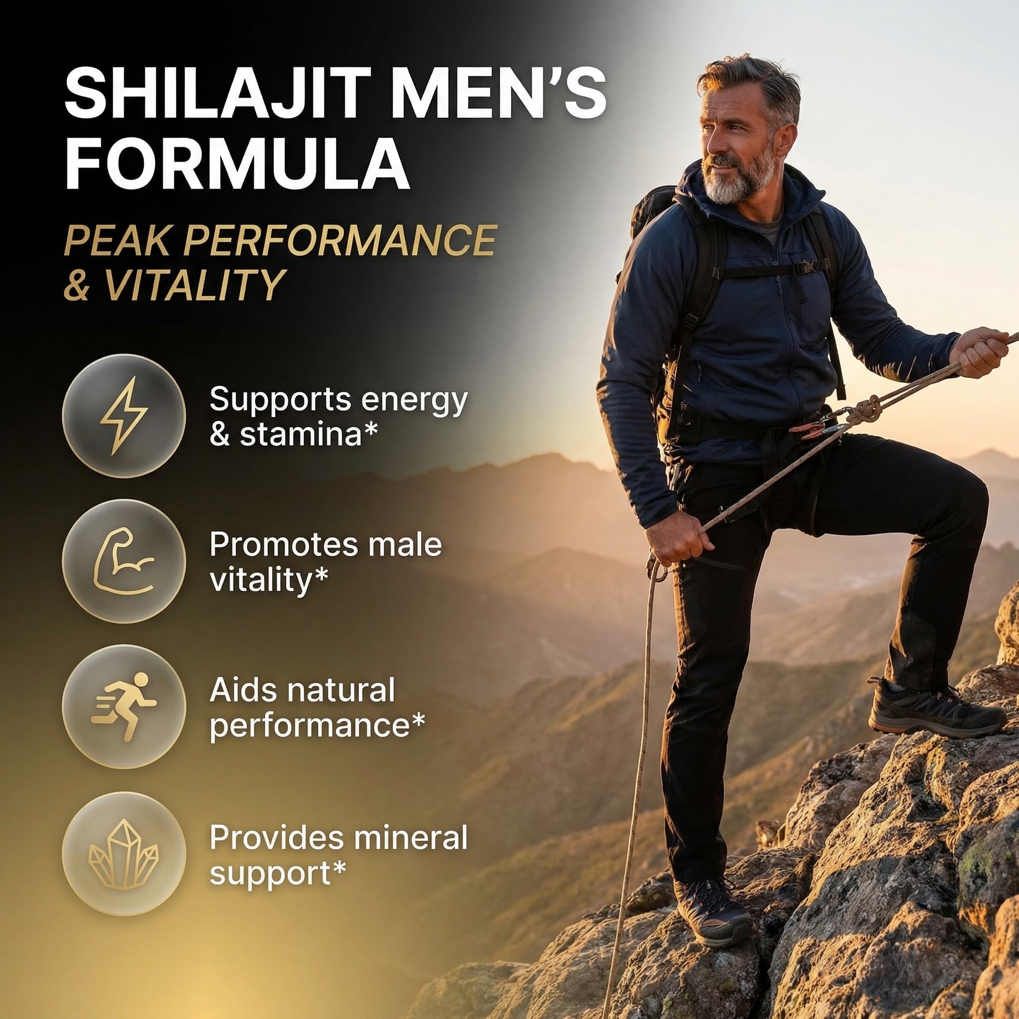 Clean Nutraceuticals Daily Shilajit Supplement 90 capsules side view