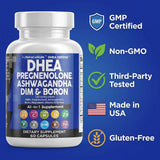 Clean Nutraceuticals DHEA 200mg Complex Supplement displayed with other supplements