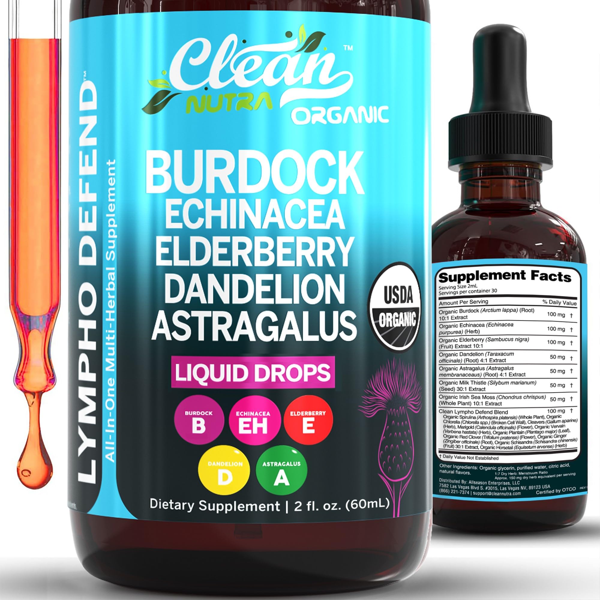 Clean Nutraceuticals Echinacea Liquid Drops 45g front view