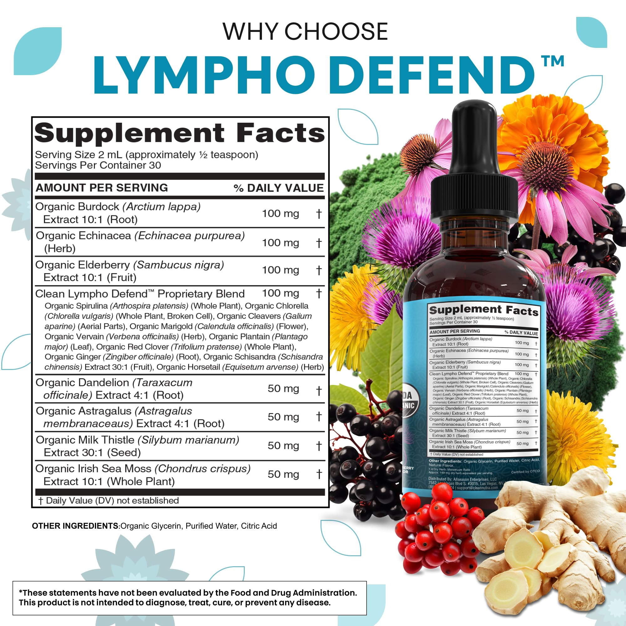 Clean Nutraceuticals Echinacea Liquid Drops packaging details