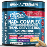 Clean Nutraceuticals EternaGlow NAD Resveratrol Supplement 90 Capsules front view