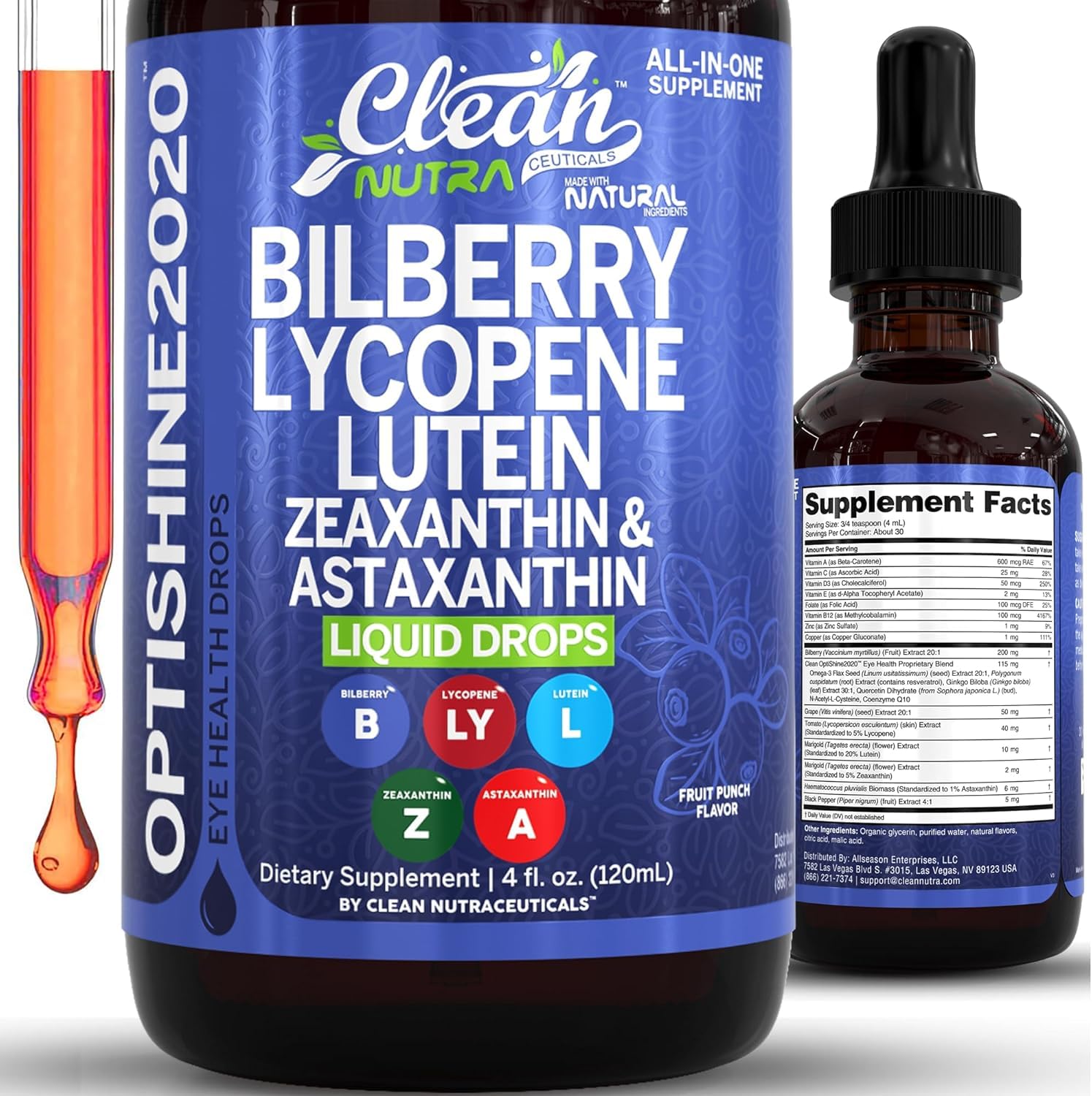 Clean Nutraceuticals Eye Support Liquid Drops front view