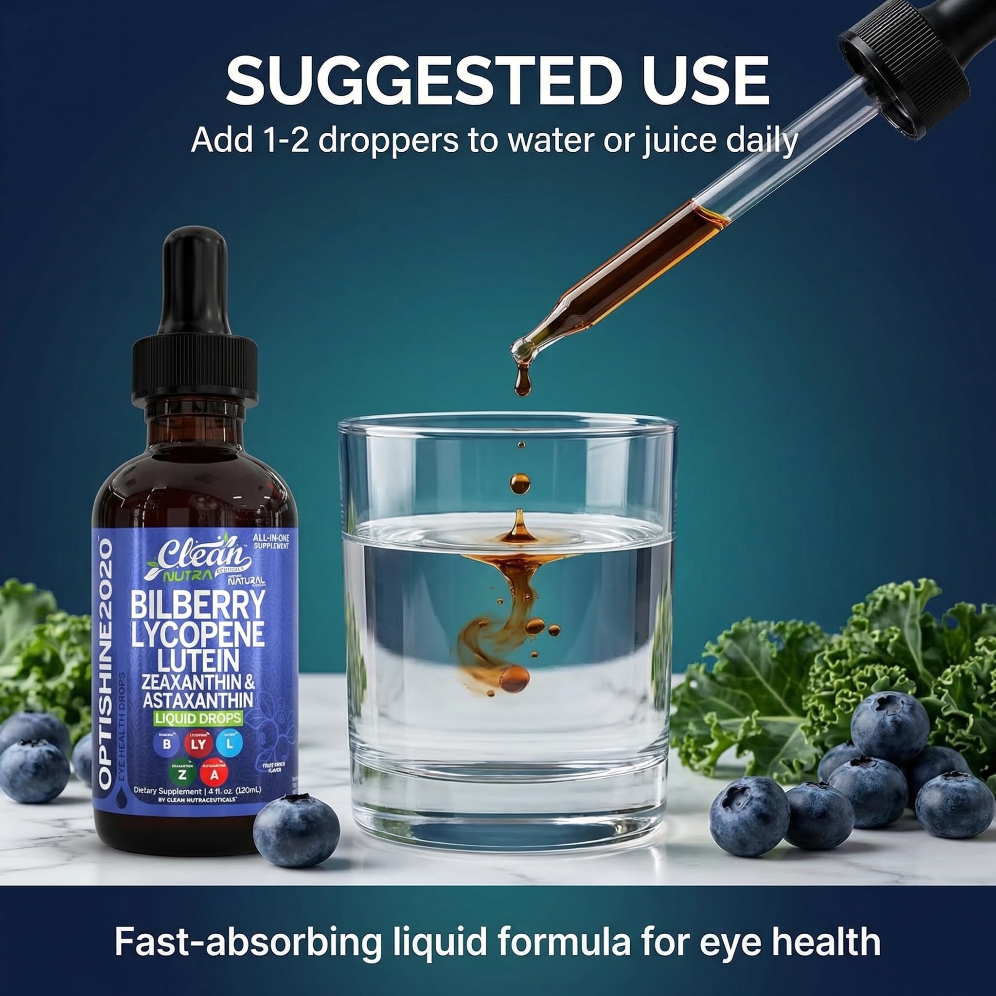 Clean Nutraceuticals Eye Support Liquid Drops in lifestyle setting