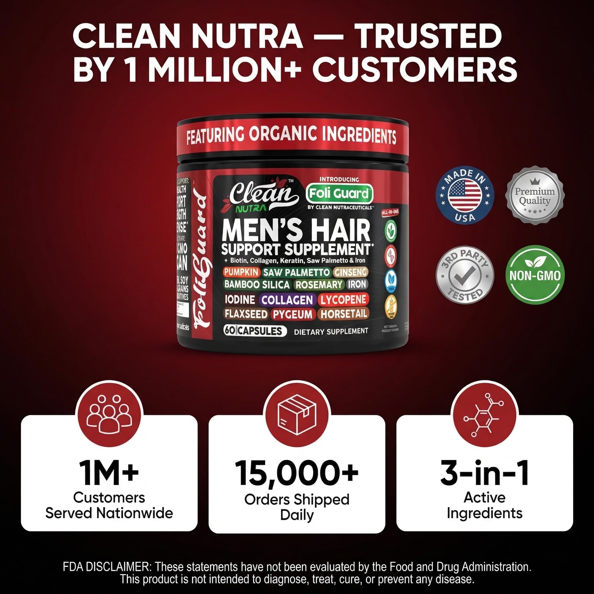 Clean Nutraceuticals Foli Guard Hair Growth Supplement lifestyle shot
