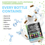 Clean Nutraceuticals GABA L-Theanine 5-HTP Supplement nutritional information