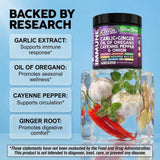 Clean Nutraceuticals Garlic & Sea Moss Capsules 90 Count label close-up