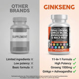 Clean Nutraceuticals Ginkseng Blend capsules on a wooden table