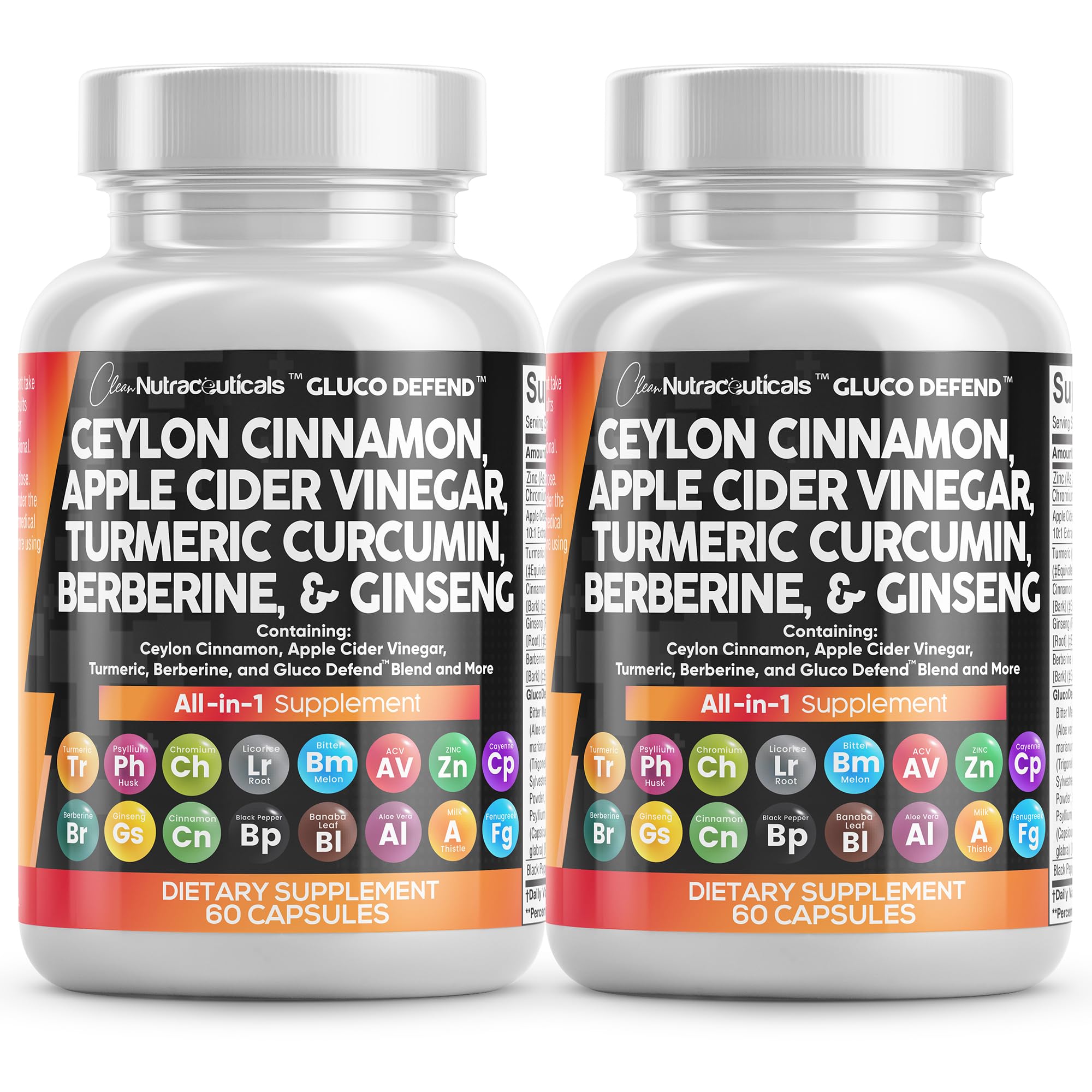 Clean Nutraceuticals Gluco Defend Cinnamon Supplements front view