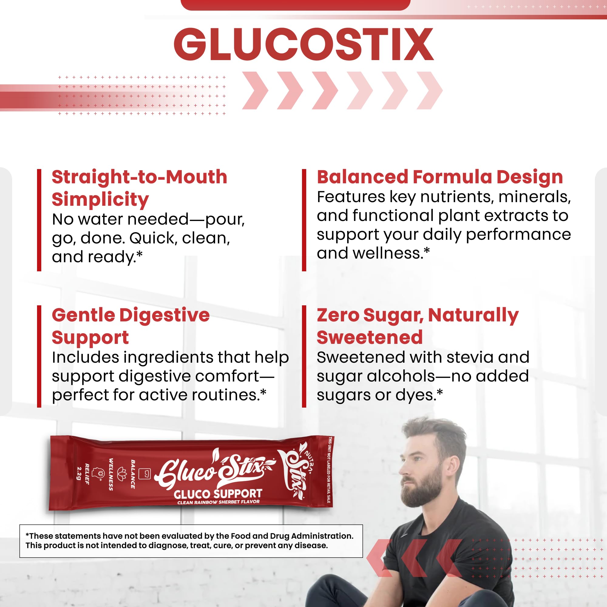 Clean Nutraceuticals Gluco Stix nutritional information