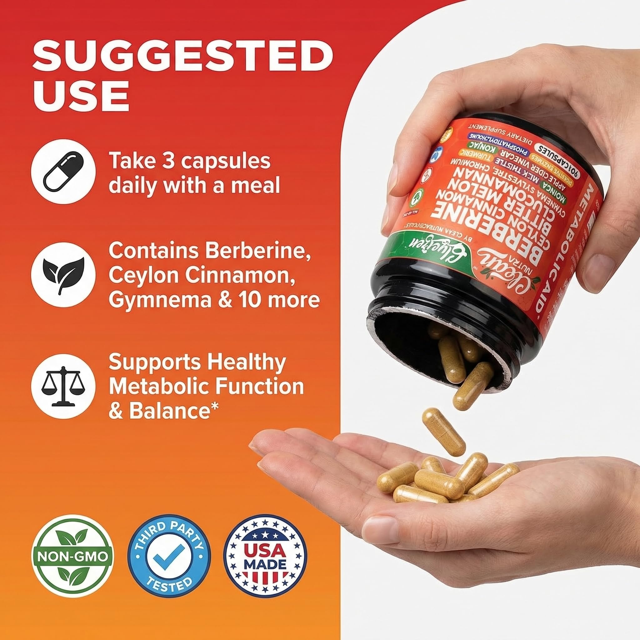 Clean Nutraceuticals GlyciZen Berberine Supplement with Ceylon Cinnamon
