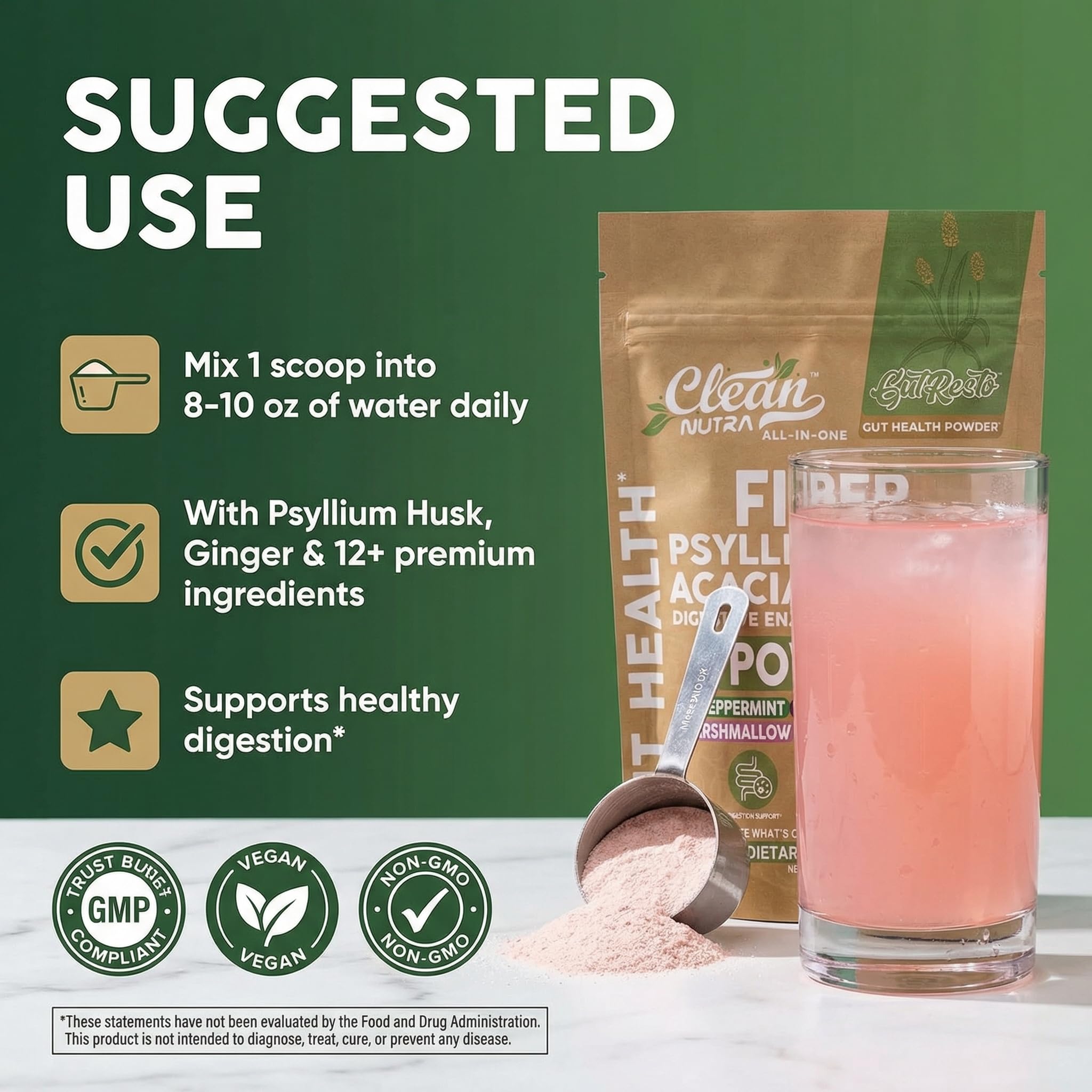 Clean Nutraceuticals GutResto Daily Fibre Powder ingredients list
