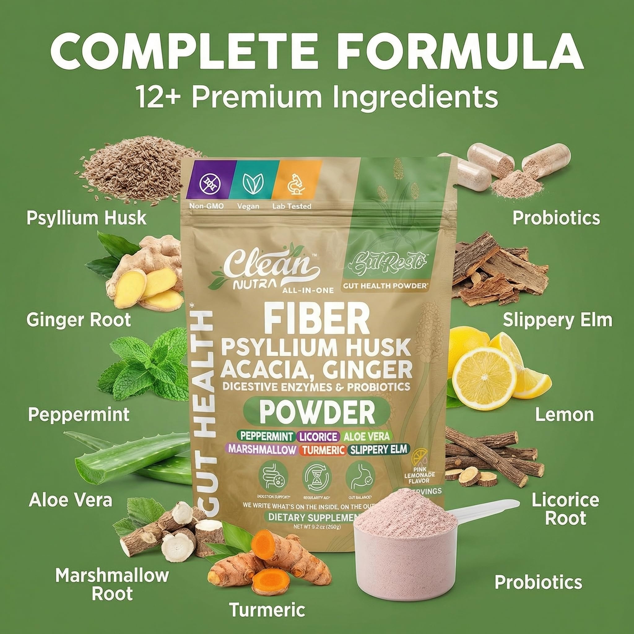 Clean Nutraceuticals GutResto Daily Fibre Powder serving suggestion