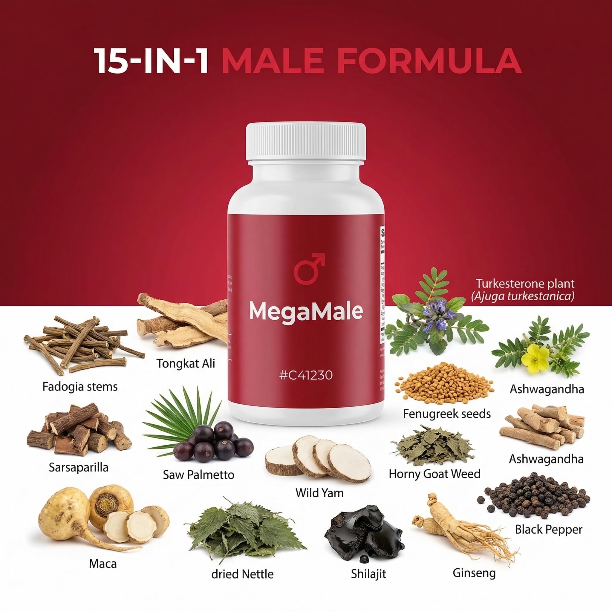 Clean Nutraceuticals Horny Goat Weed 16-in-1 Herbal Supplement ingredients list