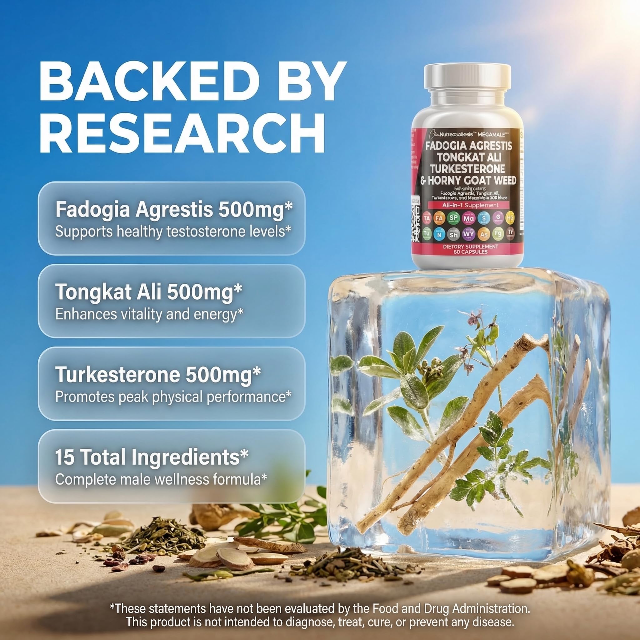 Clean Nutraceuticals Horny Goat Weed capsules in a bottle