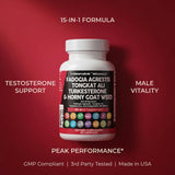 Clean Nutraceuticals Horny Goat Weed capsules with a measuring spoon