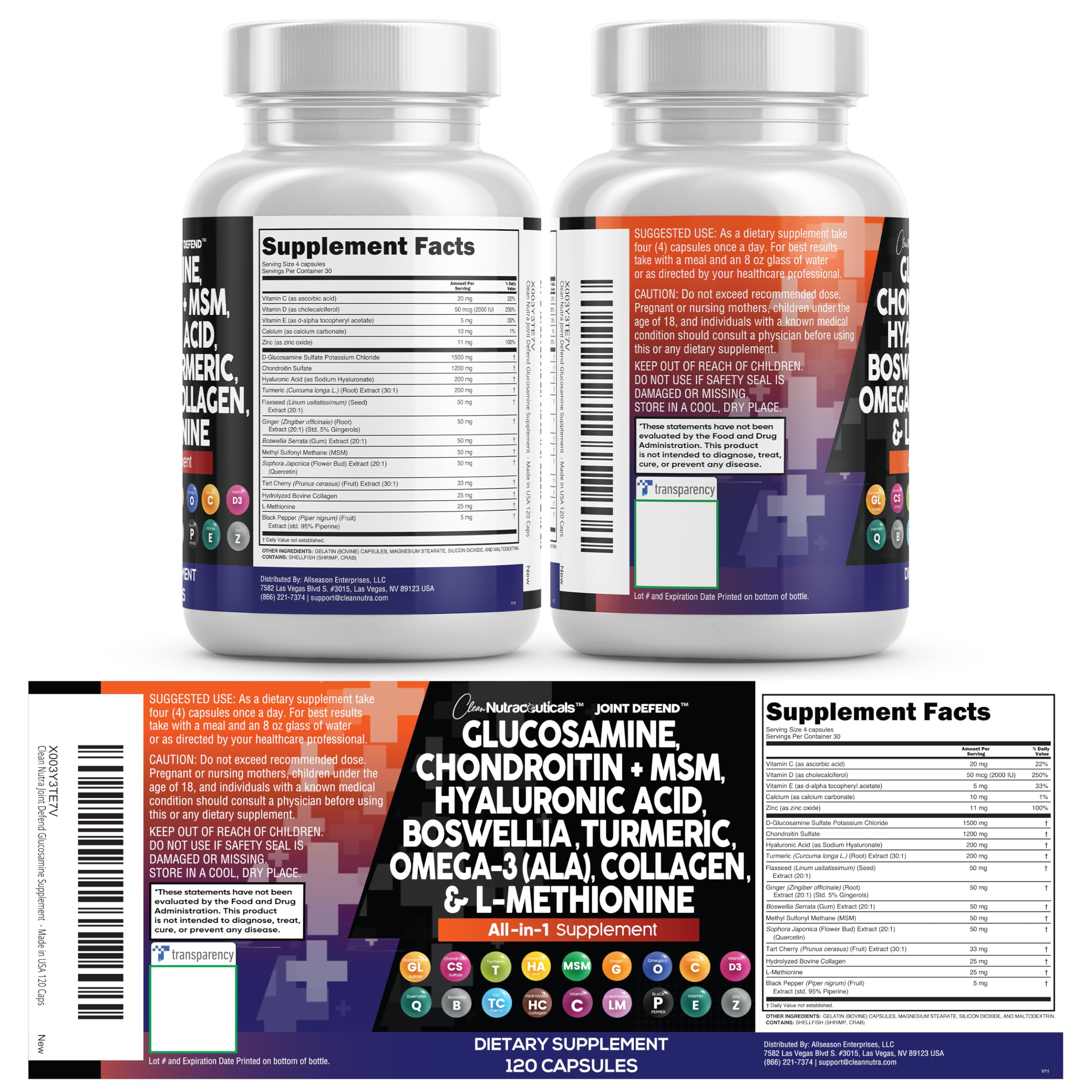 Clean Nutraceuticals Joint Defend capsules on wooden table