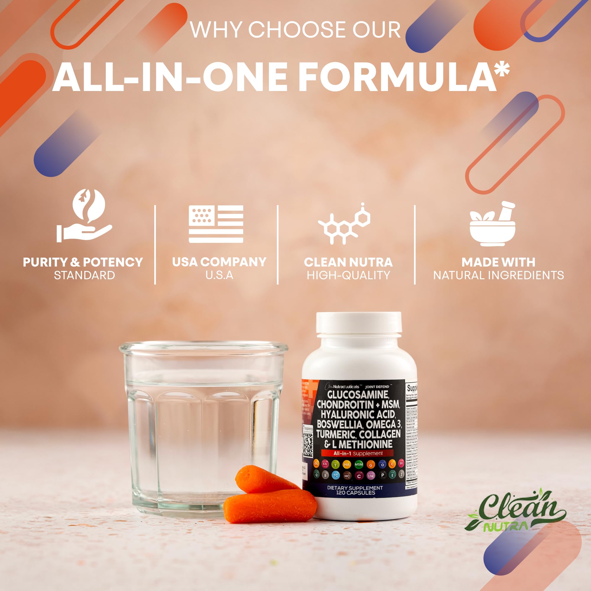 Clean Nutraceuticals Joint Defend supplement with measuring spoon