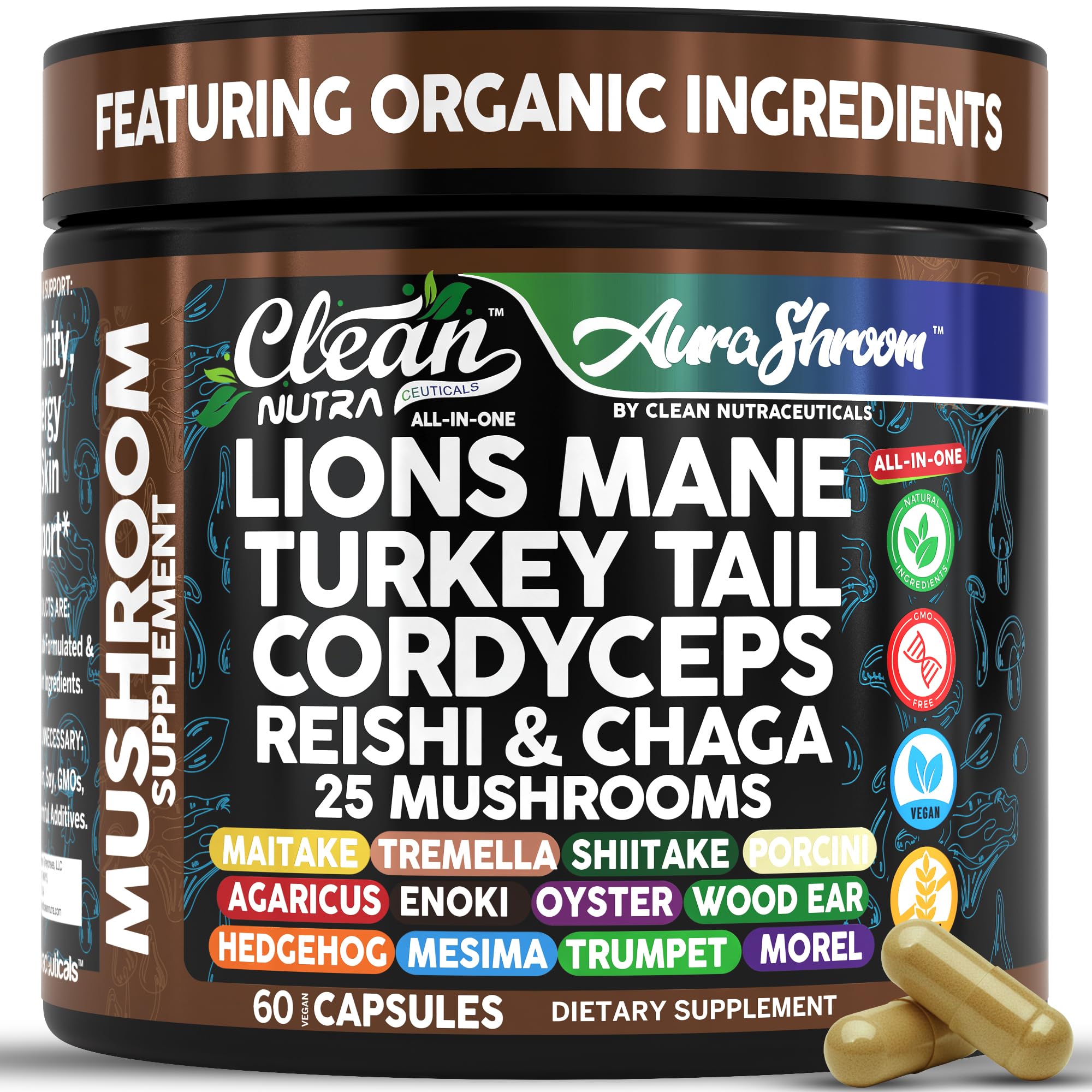 Clean Nutraceuticals Lion's Mane Mushroom Complex front view