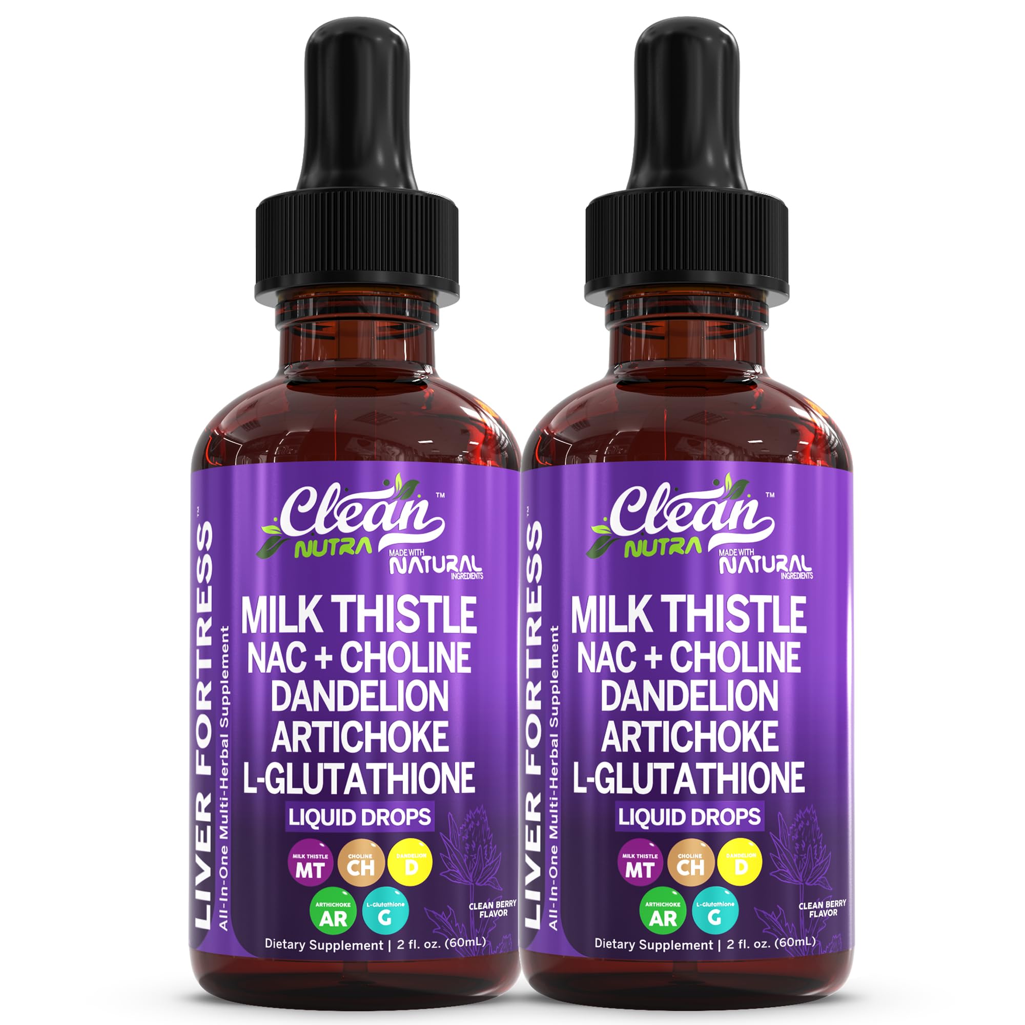 Clean Nutraceuticals Liquid Milk Thistle Supplement 1000mg front view