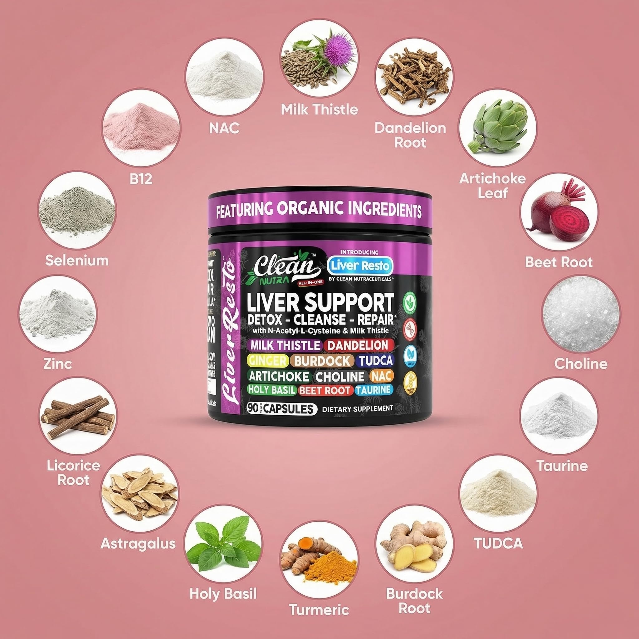 Clean Nutraceuticals Liver Resto Milk Thistle Supplement packaging