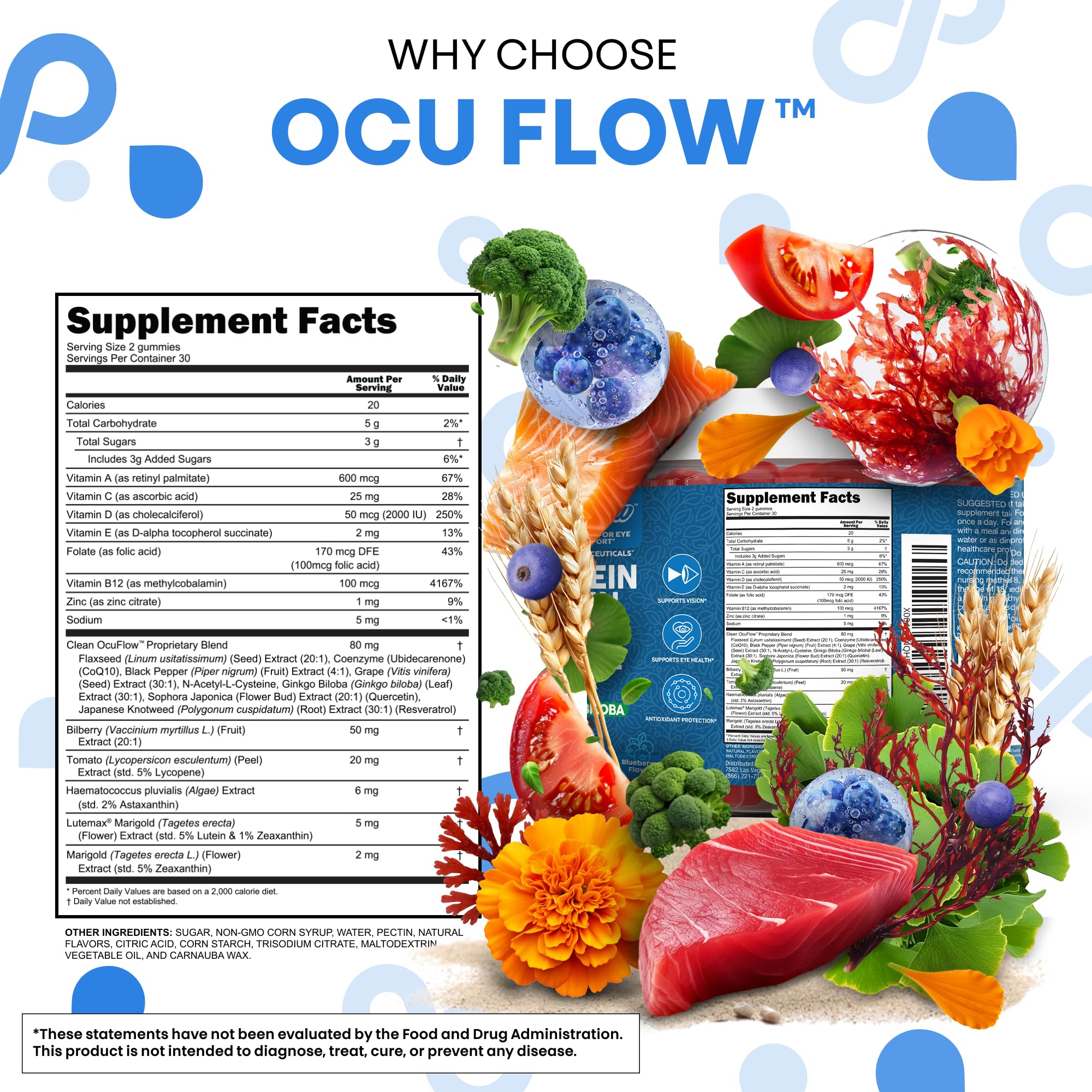 Clean Nutraceuticals Lutein Gummies with a measuring spoon