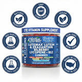 Clean Nutraceuticals Lutein Gummies with fresh blueberries