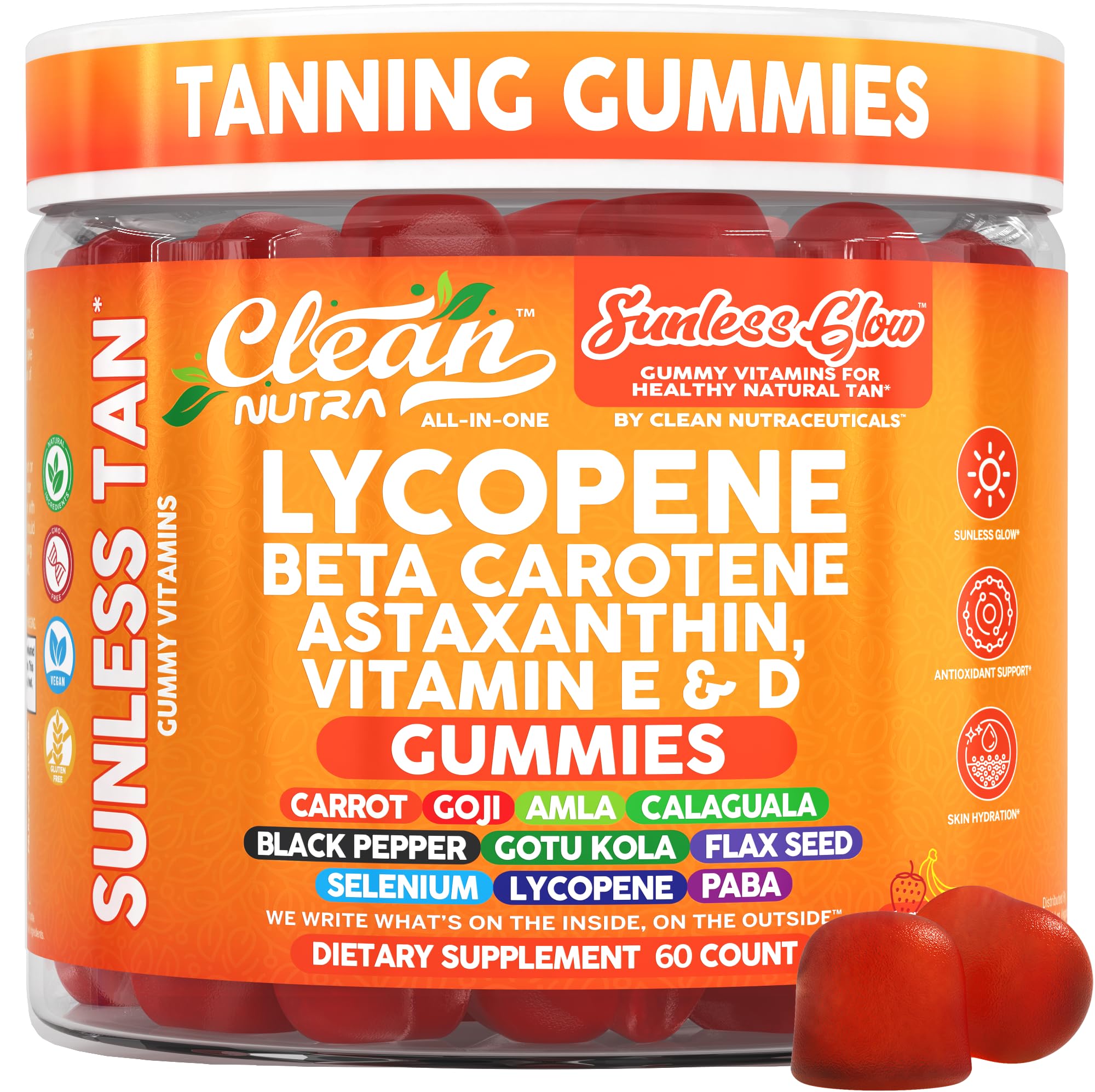 Clean Nutraceuticals Lycopene Gummies 170g front view