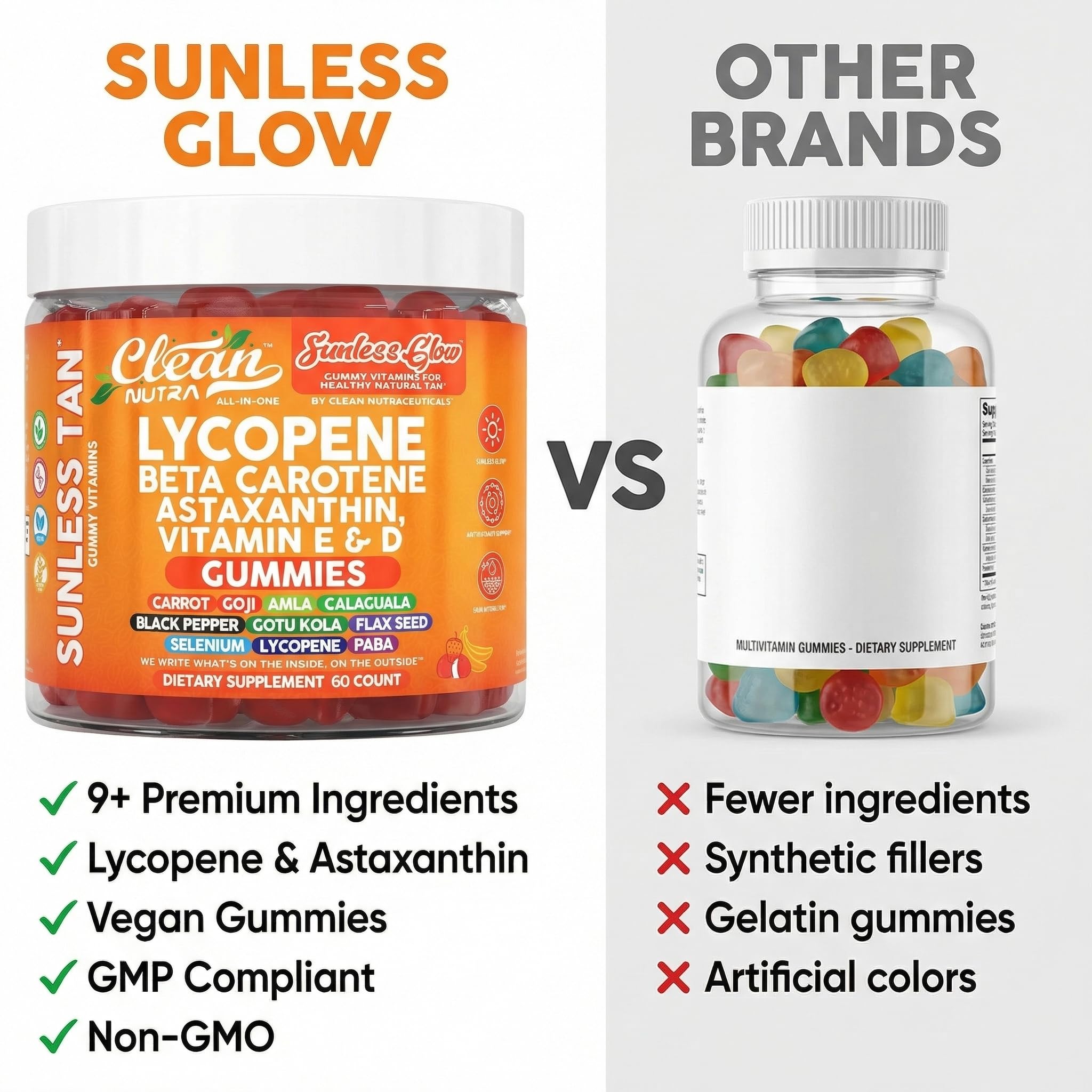 Clean Nutraceuticals Lycopene Gummies 170g with other supplements