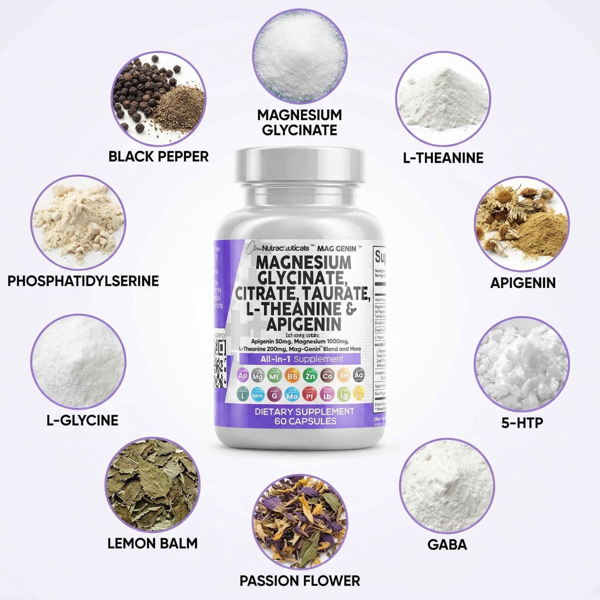 Clean Nutraceuticals Mag Genin Magnesium Complex capsules in hand