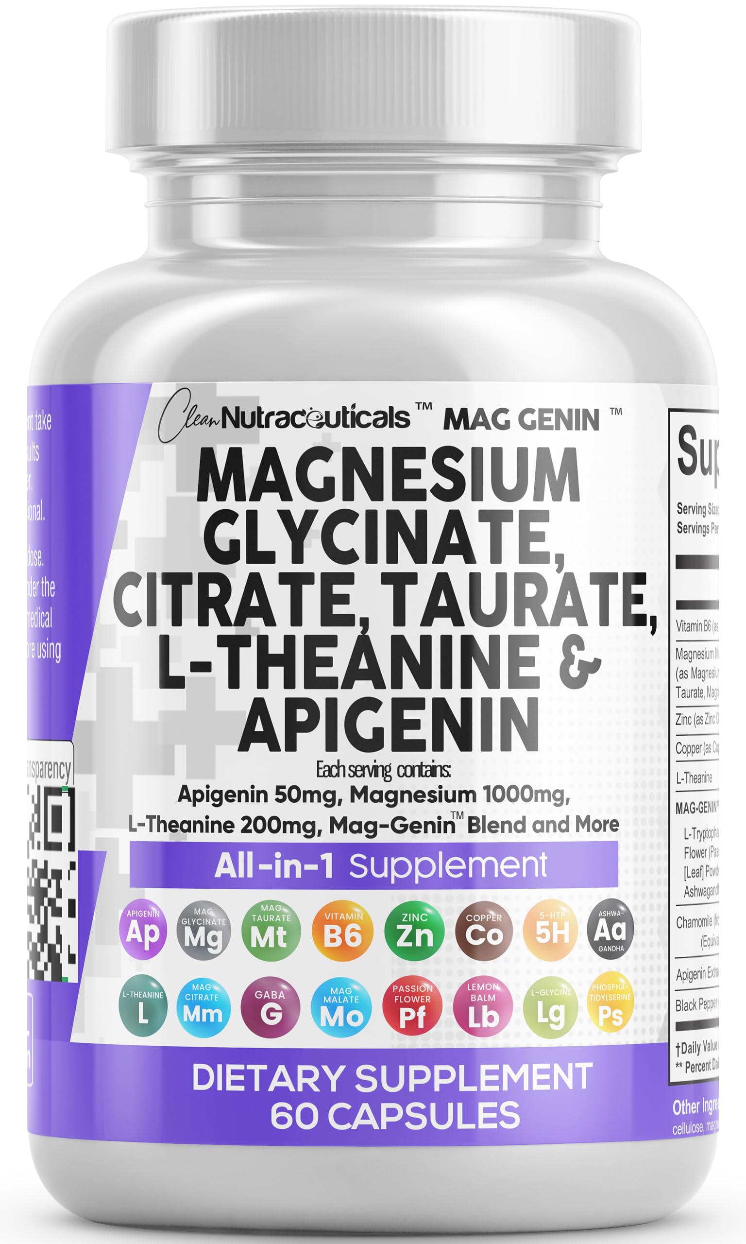 Clean Nutraceuticals Mag Genin Magnesium Complex front view