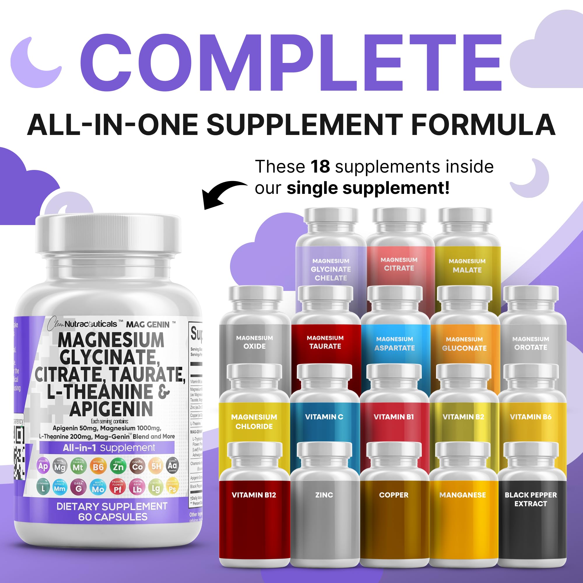 Clean Nutraceuticals Mag Genin Magnesium Complex side view
