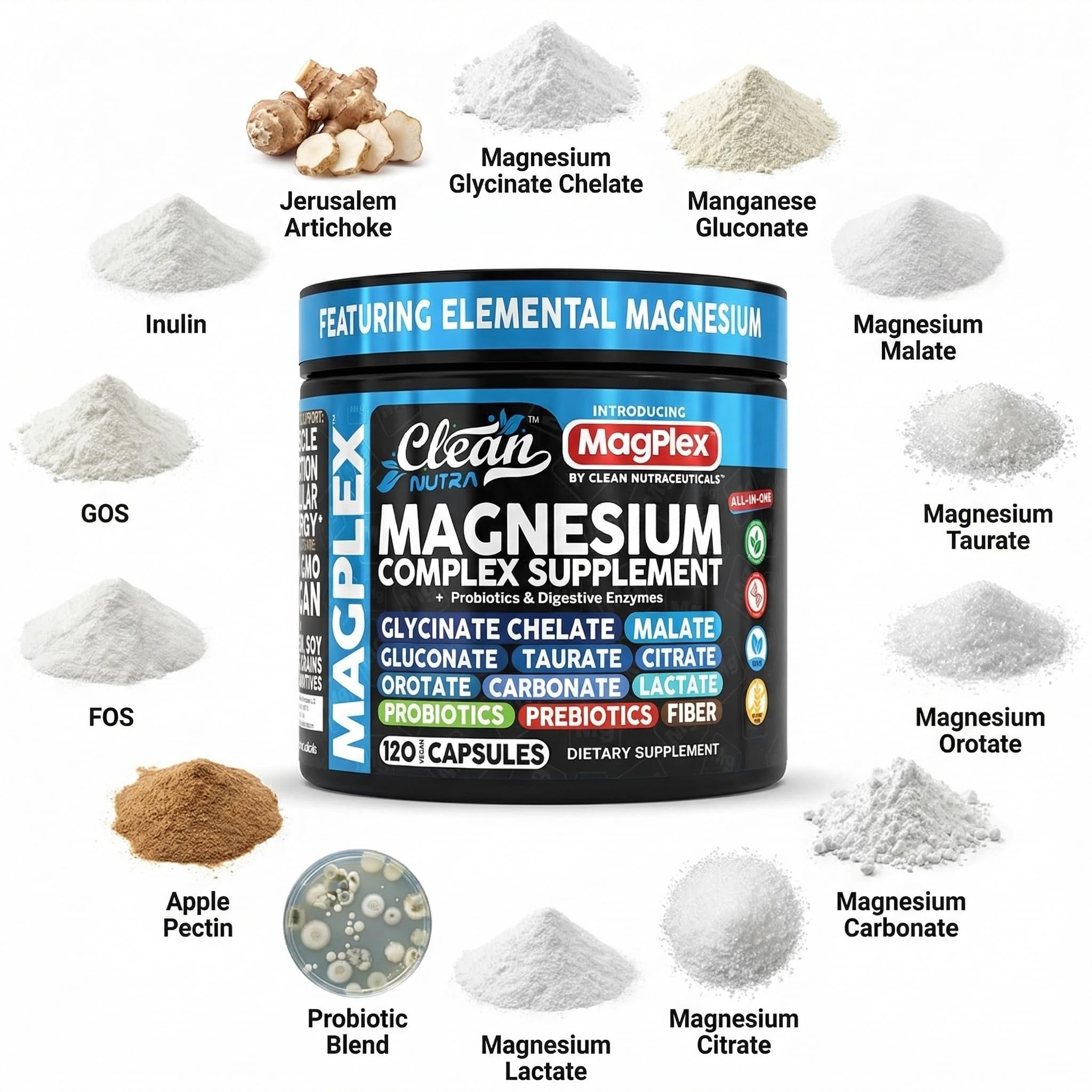 Clean Nutraceuticals Magnesium Glycinate Complex 1000mg ingredients list