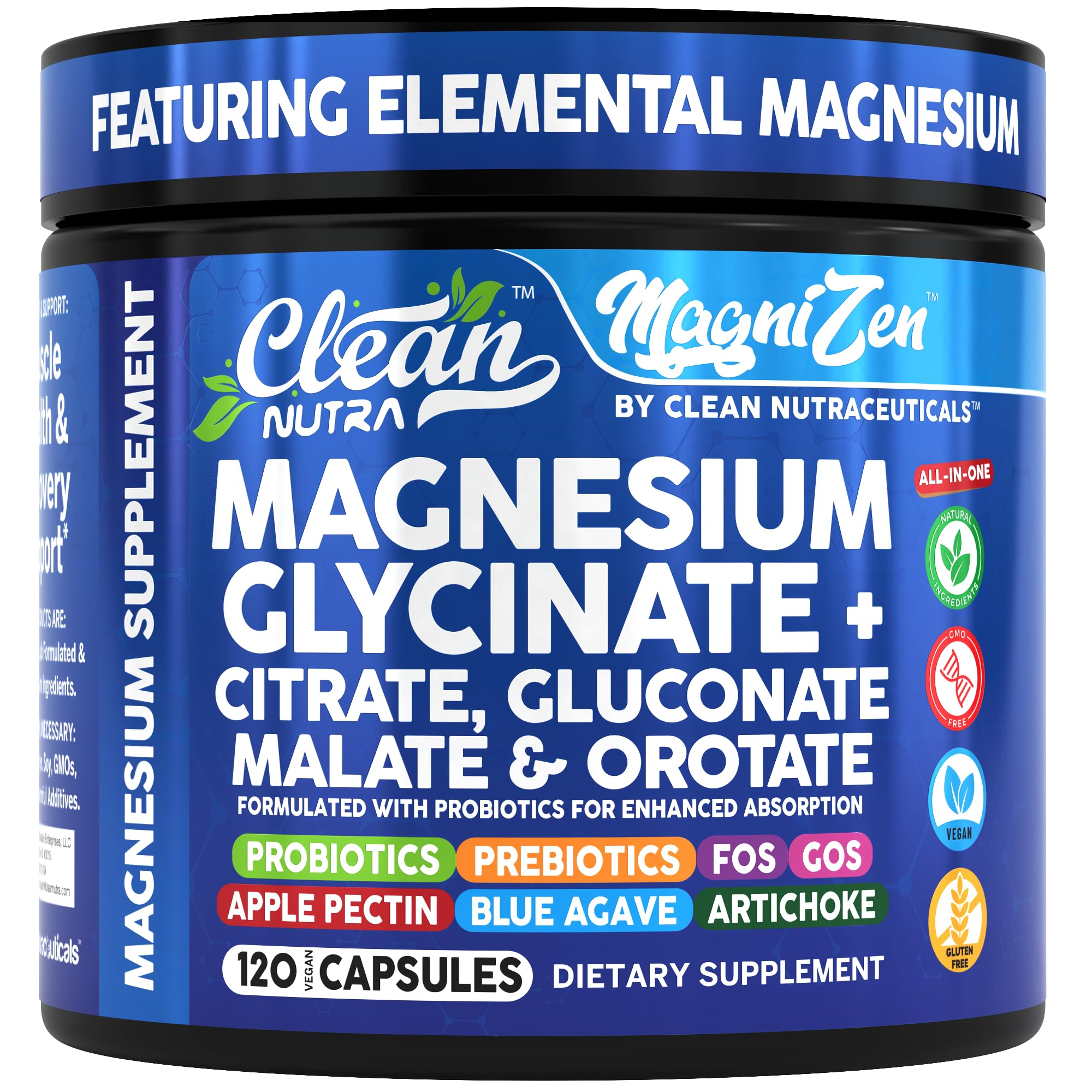 Clean Nutraceuticals Magnesium Glycinate Complex 90 capsules front view