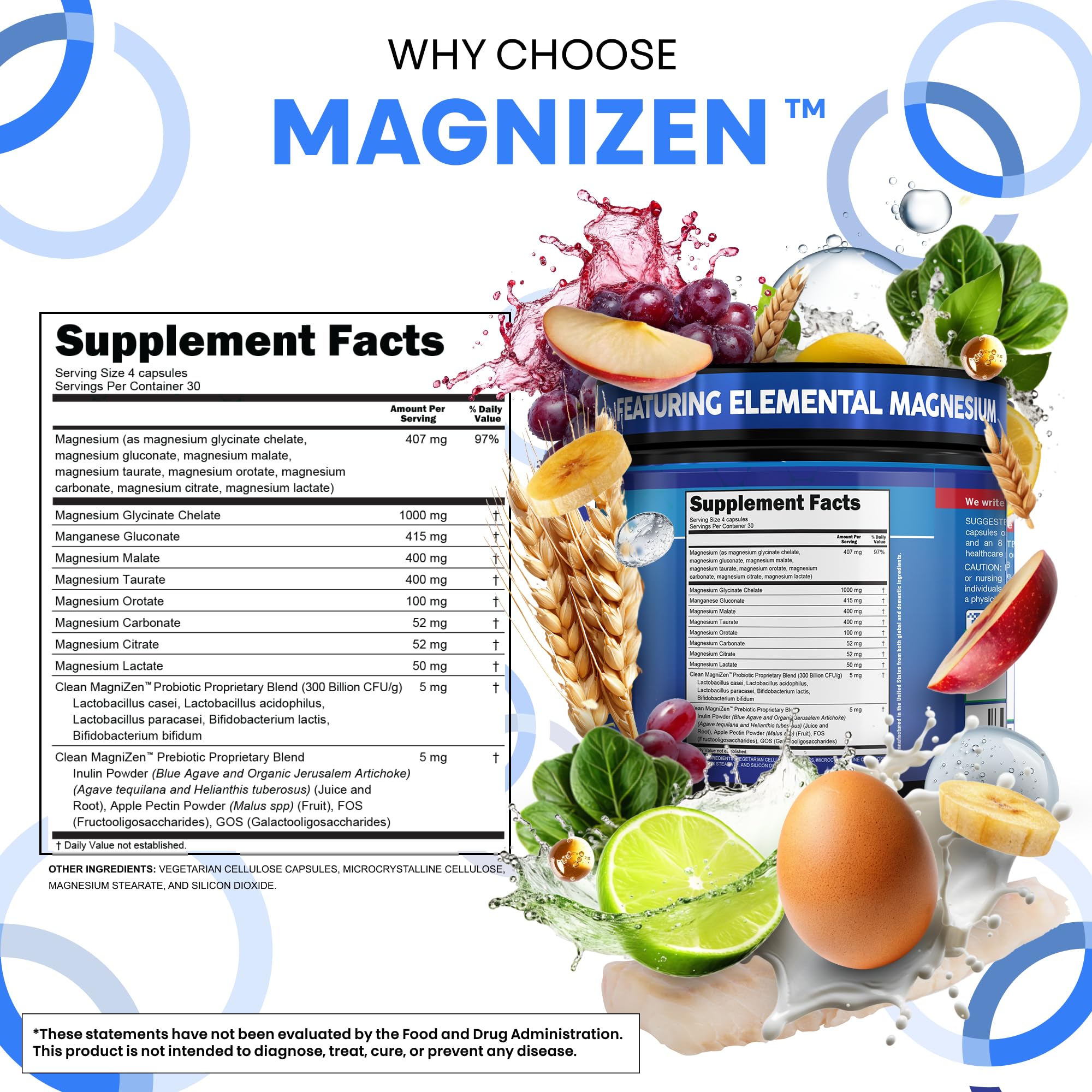 Clean Nutraceuticals Magnesium Glycinate Complex on a kitchen counter