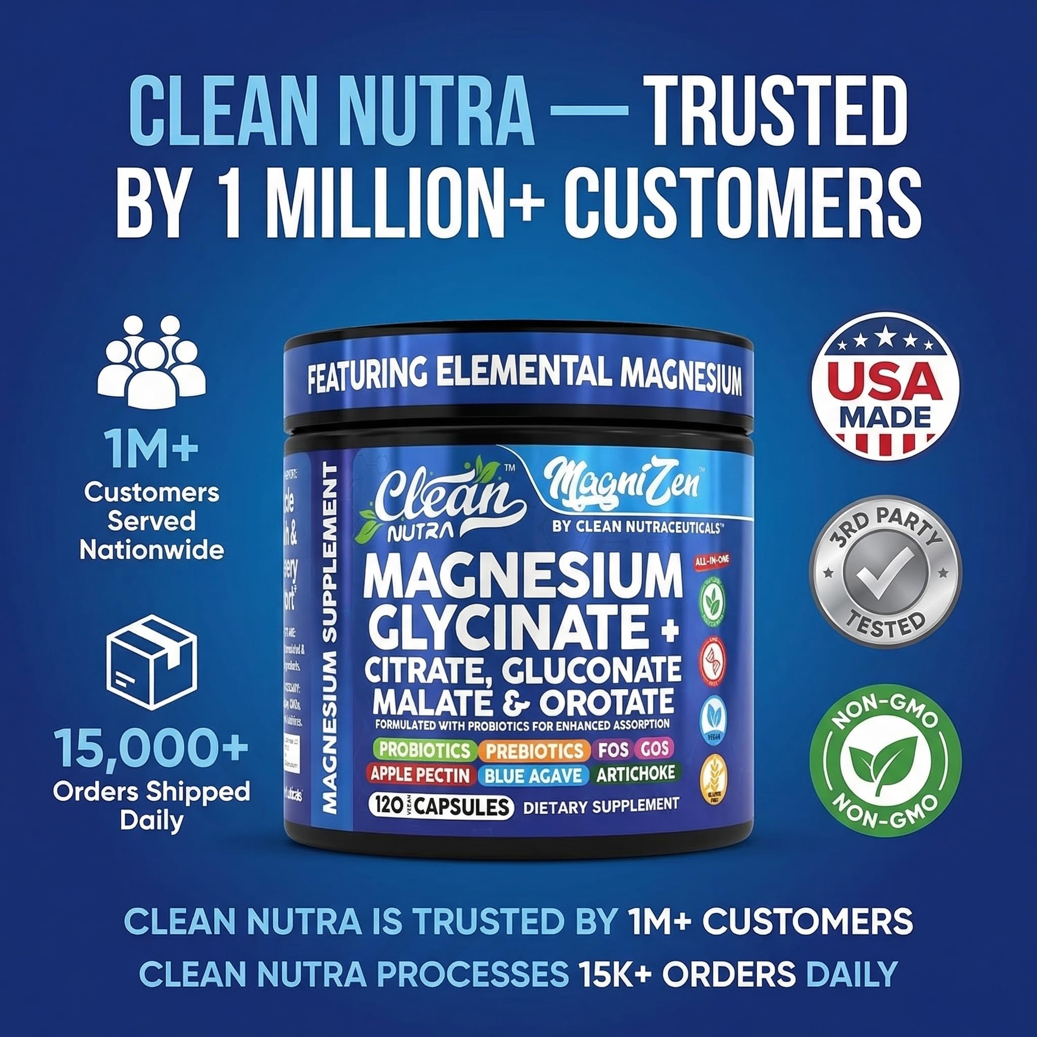 Clean Nutraceuticals Magnesium Glycinate Complex packaging details