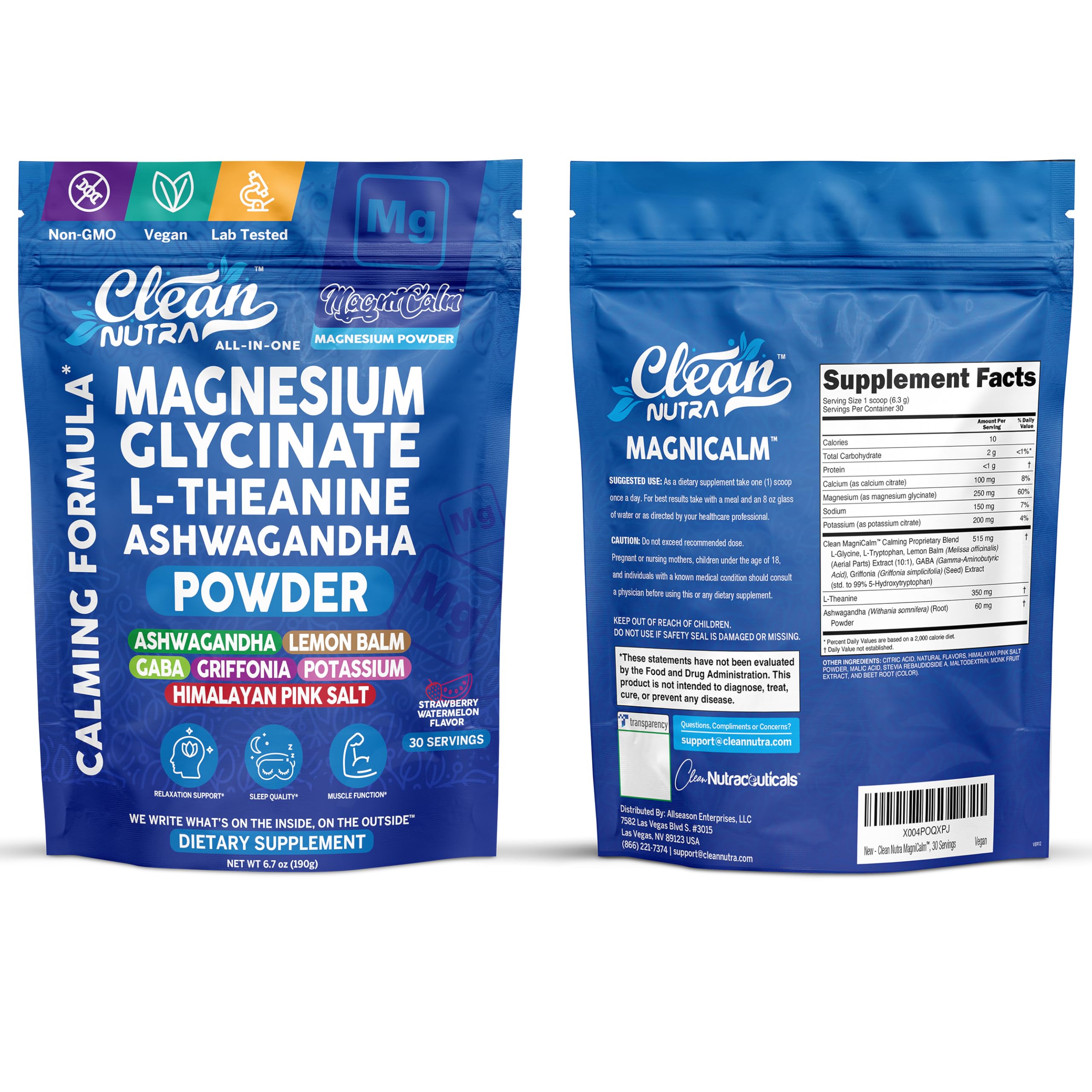 Clean Nutraceuticals Magnesium Glycinate Powder 200g mixed in a beverage