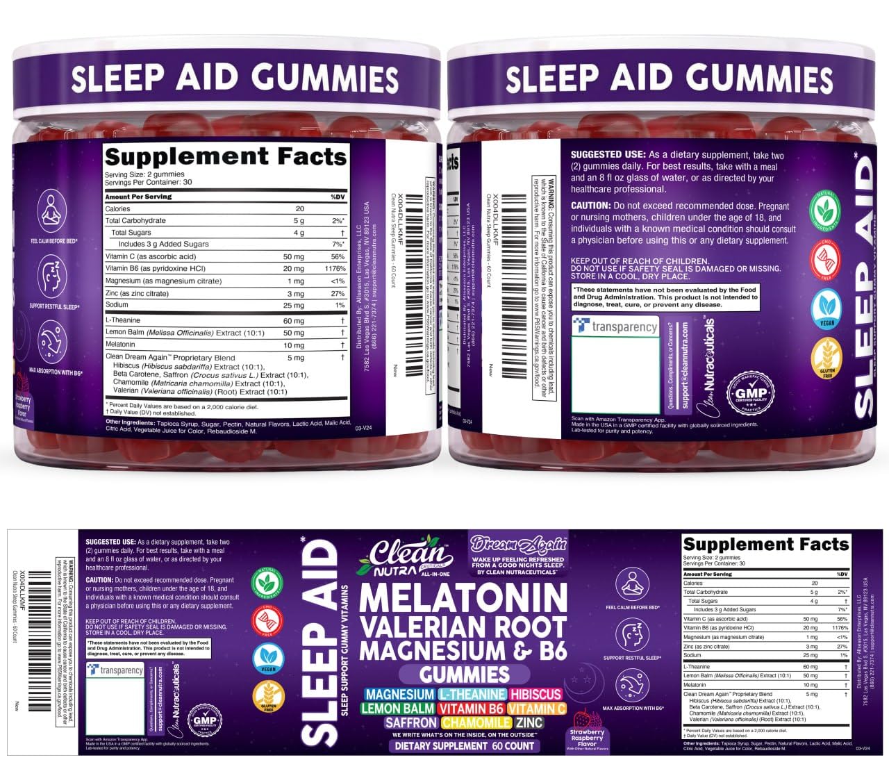 Clean Nutraceuticals Melatonin Gummies 10mg gummy close-up