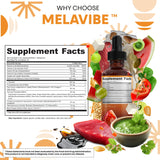 Clean Nutraceuticals MelaVibe Internal Tanning Drops in a glass of juice