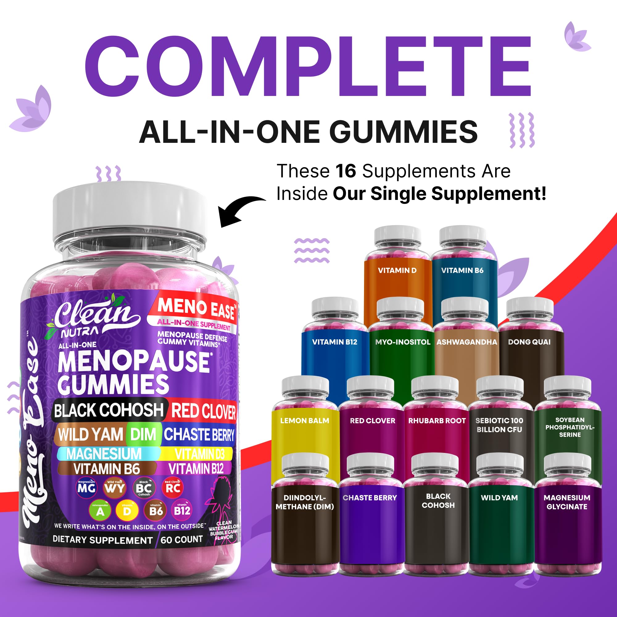 Clean Nutraceuticals Meno Ease Supplement capsules close-up
