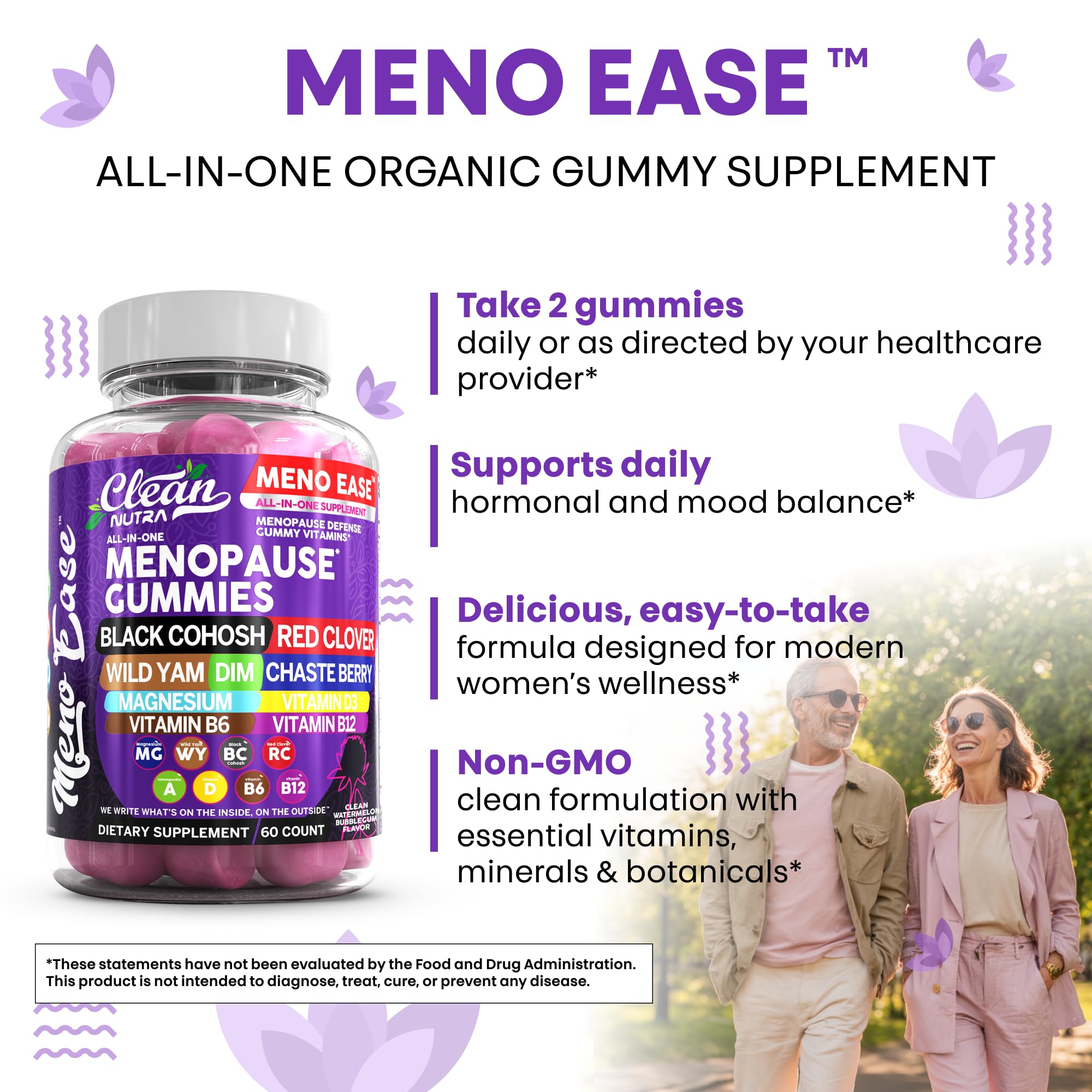 Clean Nutraceuticals Meno Ease Supplement with fresh herbs