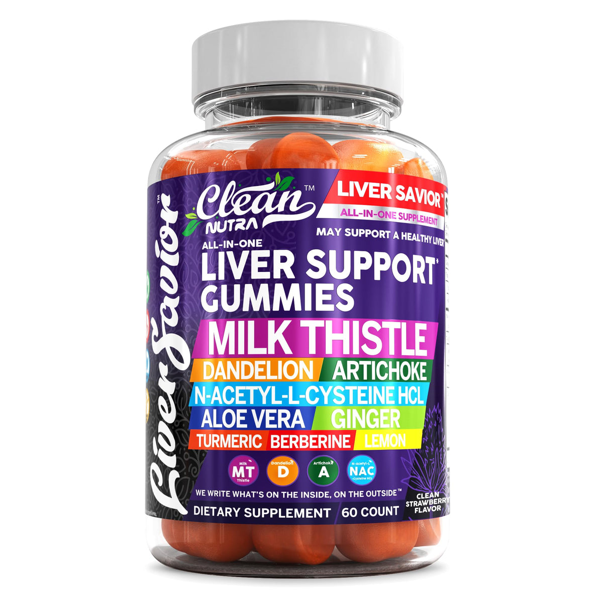 Clean Nutraceuticals Milk Thistle Gummies front view